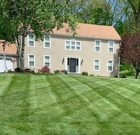 Completed lawn mowing services in Cheshire, CT